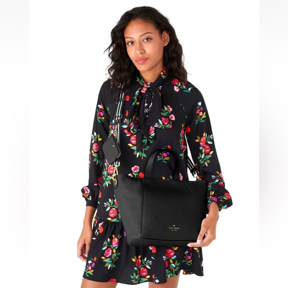 New Kate Spade Rosie Satchel Pebbled Leather Black - Picture 2 of 4